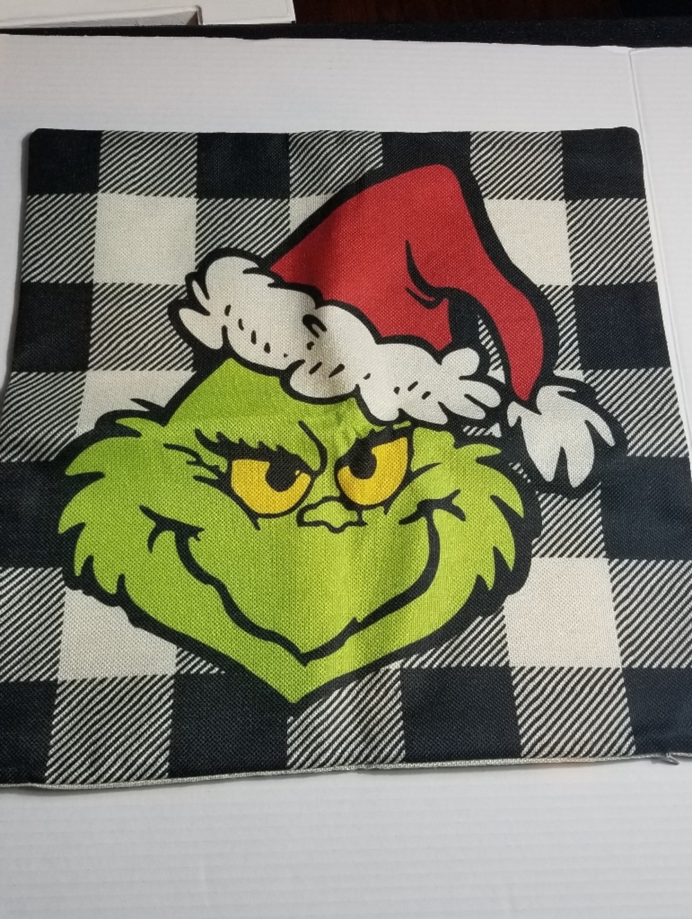 GRINCH FACE DECORATIVE PILLOW COVER